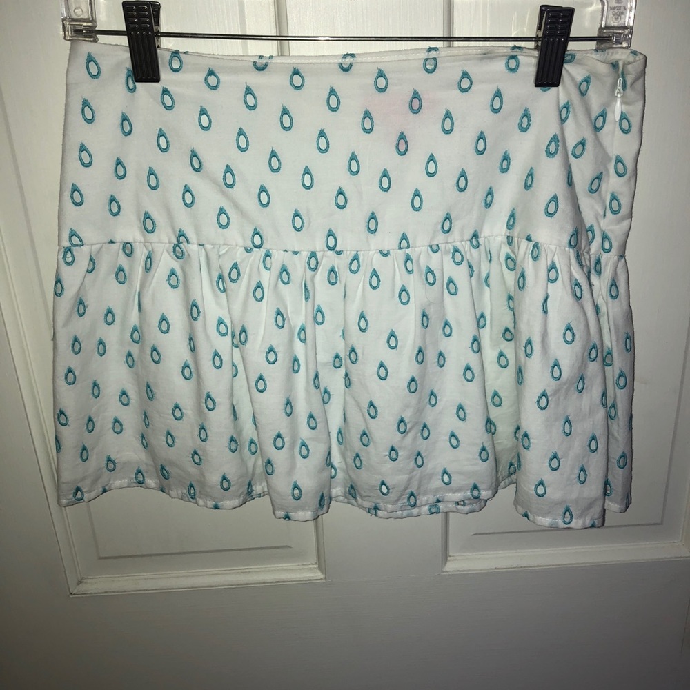 Lilly Pulitzer Blue and White Teardrop Skirt